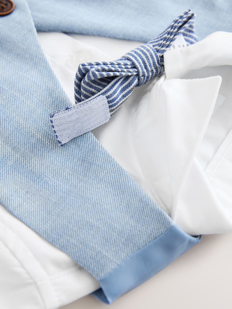 Blue Waistcoat, Shirt, Shorts & Tie Set (3mths-9yrs)