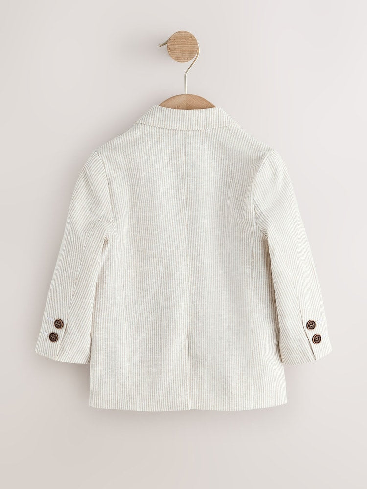 Neutral Stripe Linen Blend Blazer (3mths-9yrs)