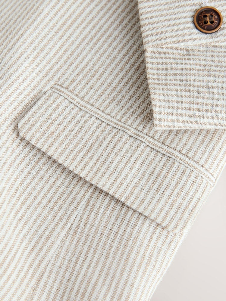 Neutral Stripe Linen Blend Blazer (3mths-9yrs)