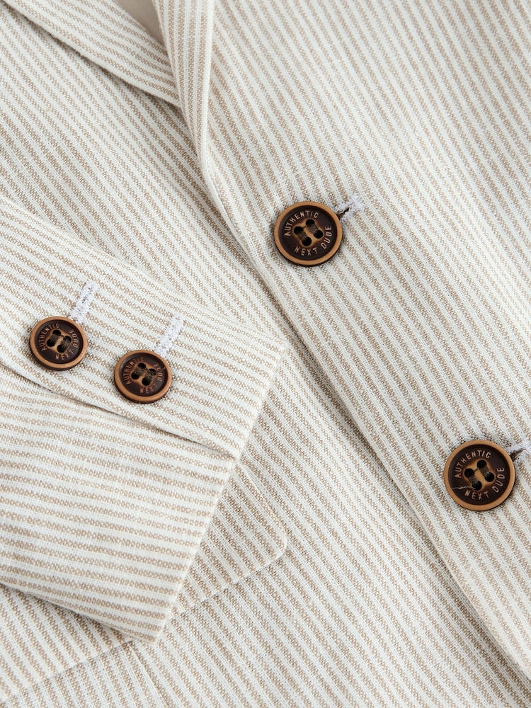Neutral Stripe Linen Blend Blazer (3mths-9yrs)