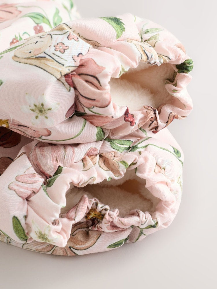 Pink Floral All-Over Printed Double Zip Baby Hooded Pramsuit (0mths-2yrs)