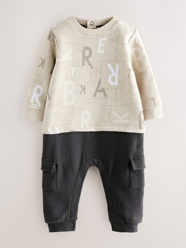 Baker by Ted Baker Letter Print Mockable Rompersuit