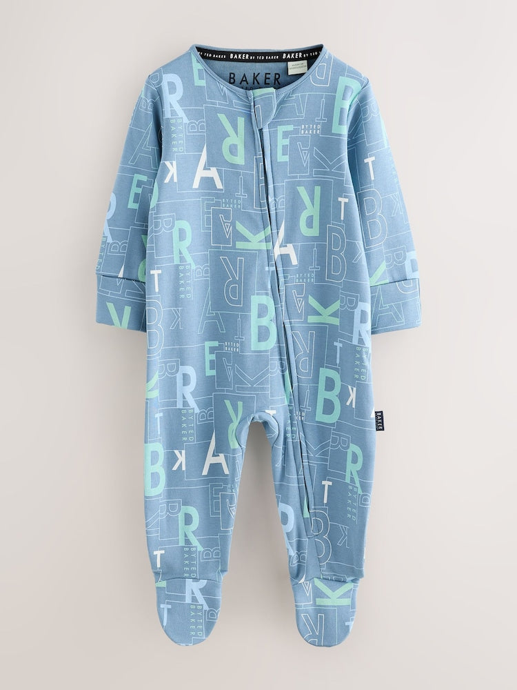 Baker by Ted Baker Blue/Green Baker by Ted Baker 3 Pack Sleepsuits