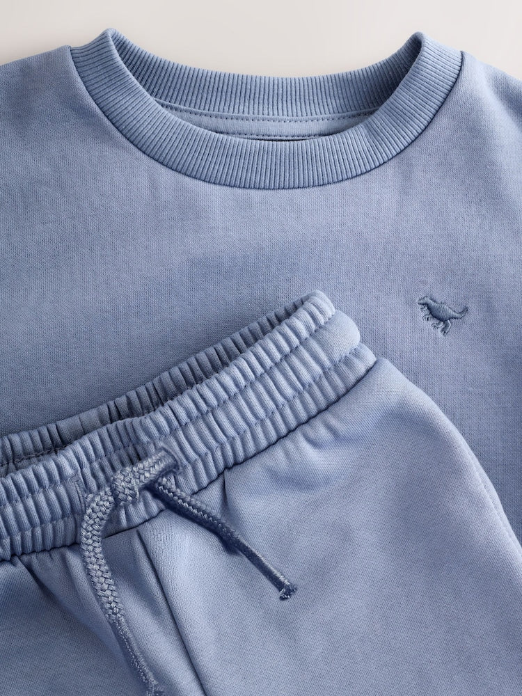 Light Blue Dino Logo Sweatshirt And Joggers Set (3mths-7yrs)