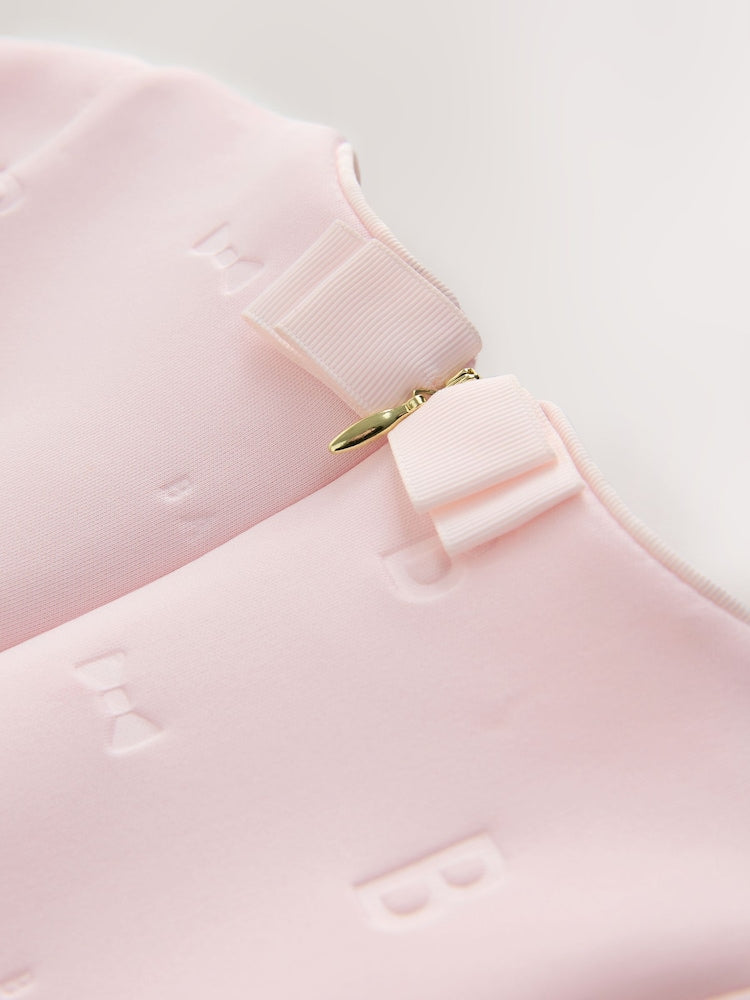 Baker by Ted Baker Pink Mesh Hem A-Line Scuba Dress