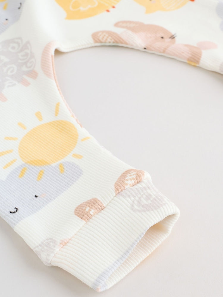 White Bunny Character Print Easter Sweat and Leggings Baby Set (0mths-2yrs)