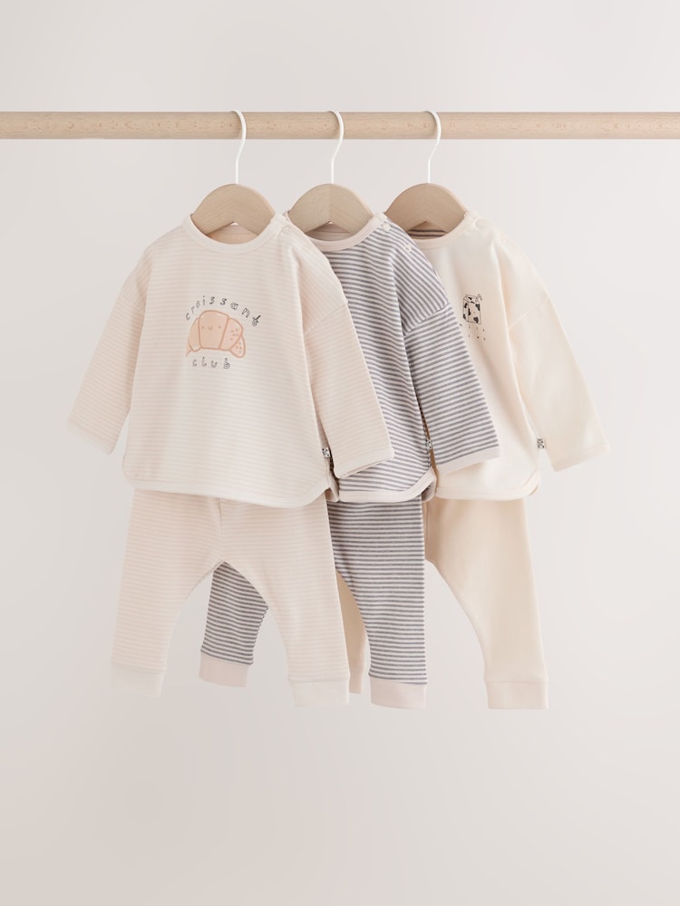 Neutral Brunch Club Baby Top & Leggings Set 6 Piece (0mths-2yrs)