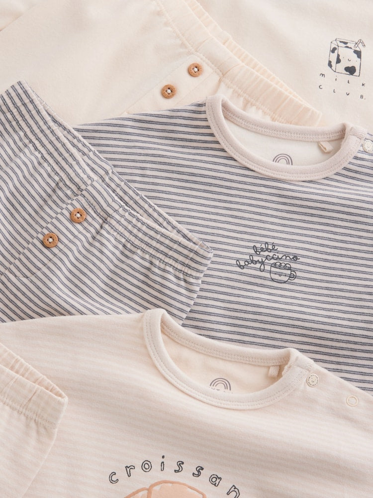 Neutral Brunch Club Baby Top & Leggings Set 6 Piece (0mths-2yrs)