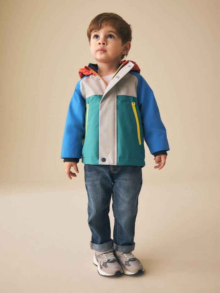 Colourblock Waterproof Fleece Lined Anorak (3mths-7yrs)