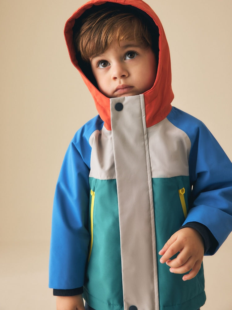 Colourblock Waterproof Fleece Lined Anorak (3mths-7yrs)