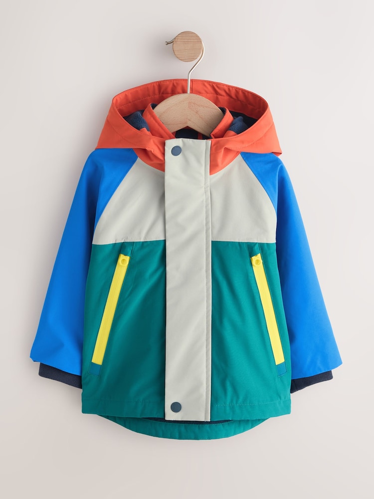 Colourblock Waterproof Fleece Lined Anorak (3mths-7yrs)