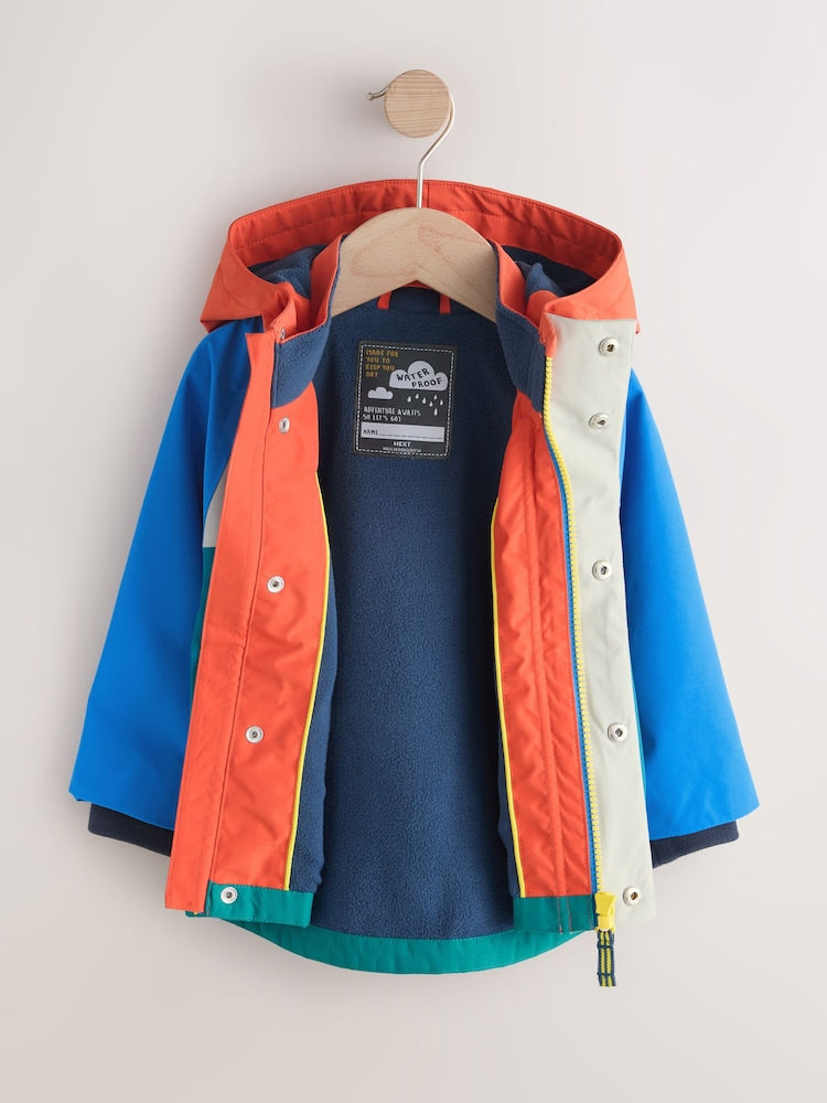 Colourblock Waterproof Fleece Lined Anorak (3mths-7yrs)