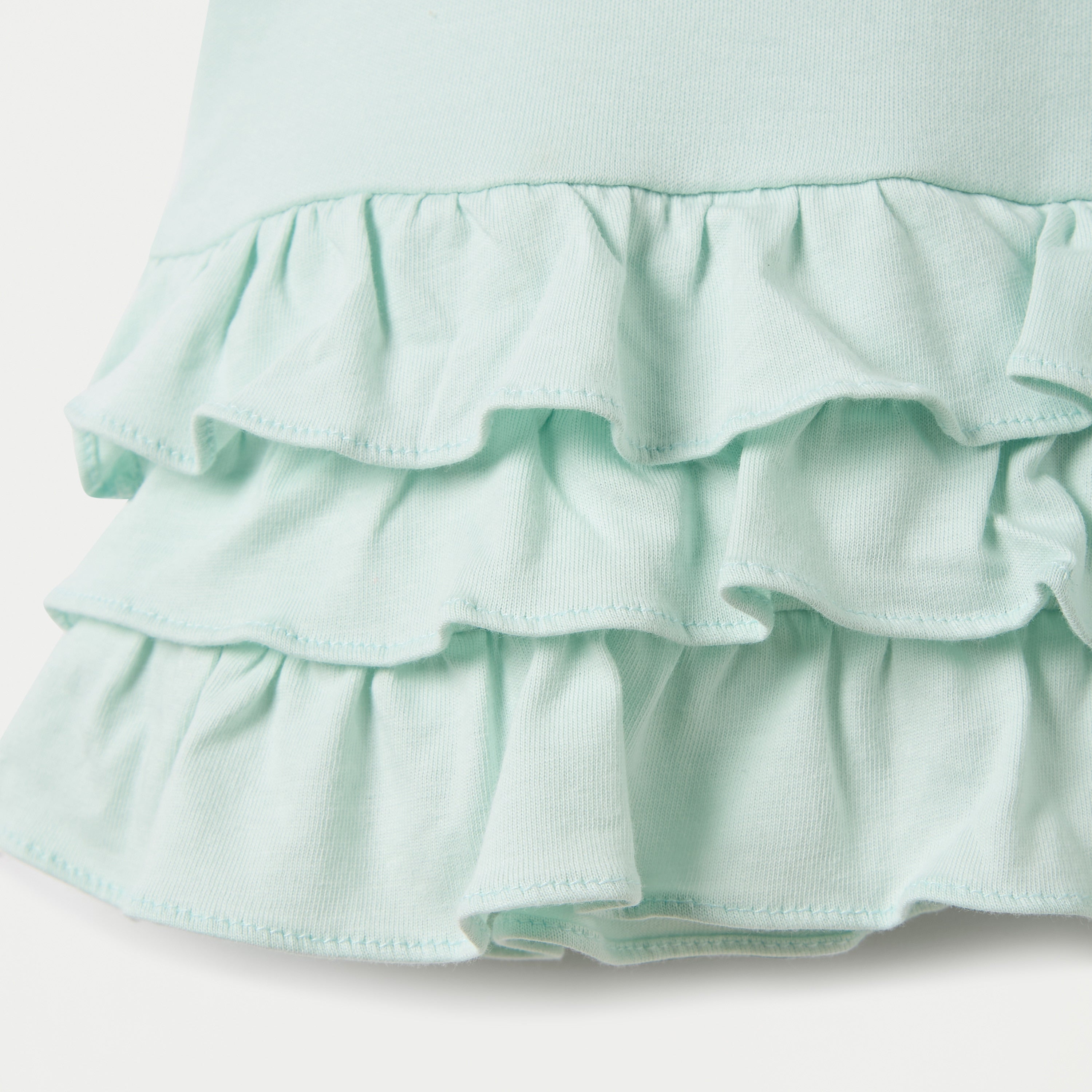 Juniors Heart Embroidered Polo Dress with Frill Detail and Short Sleeves