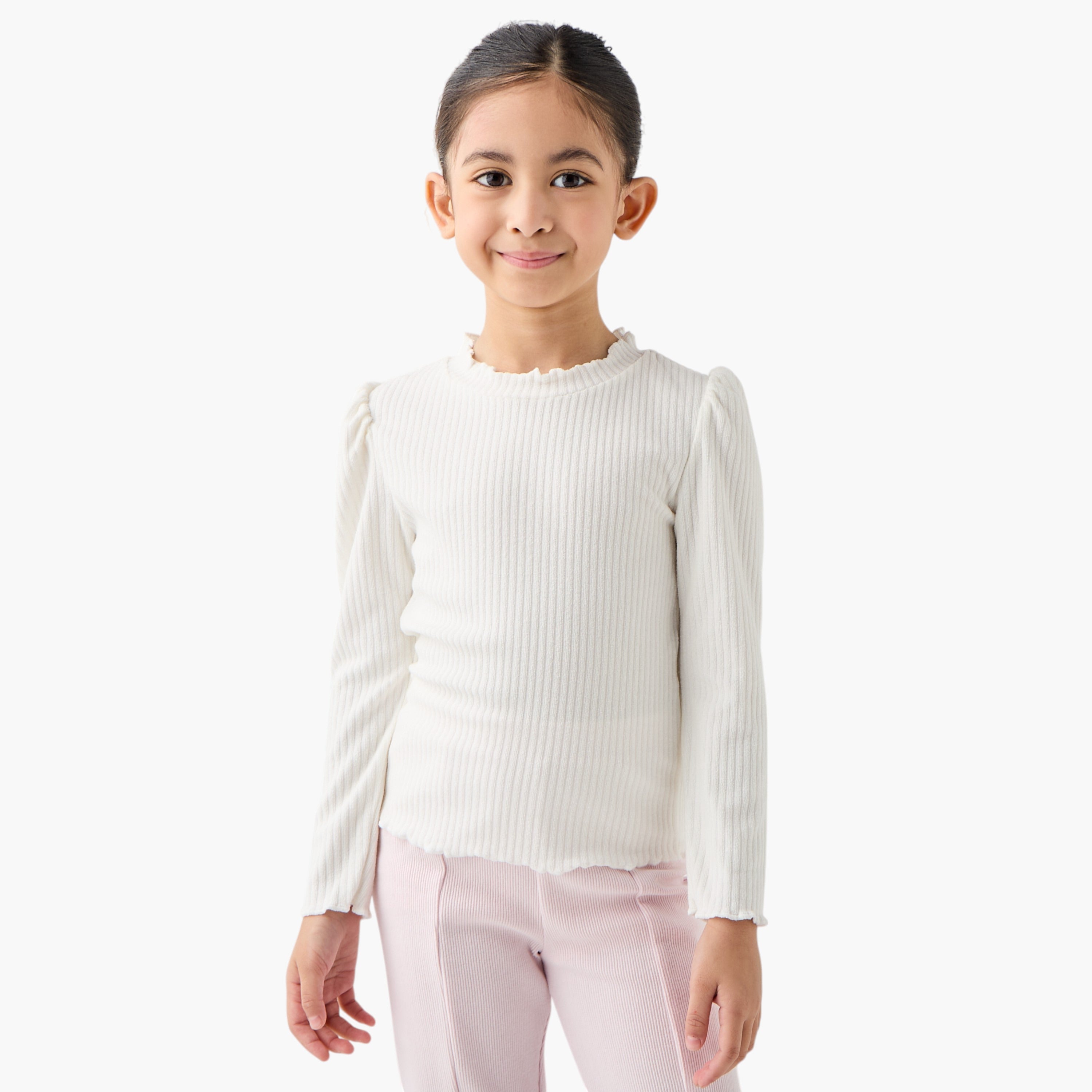 Juniors Ribbed T-shirt with Long Sleeves - Set of 2