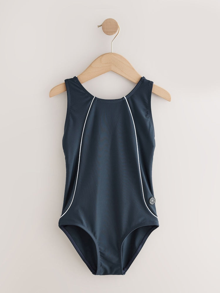 Navy Blue Racerback Swimsuit (3-16yrs)