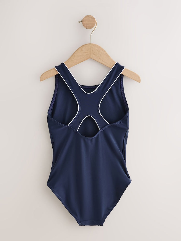 Navy Blue Racerback Swimsuit (3-16yrs)