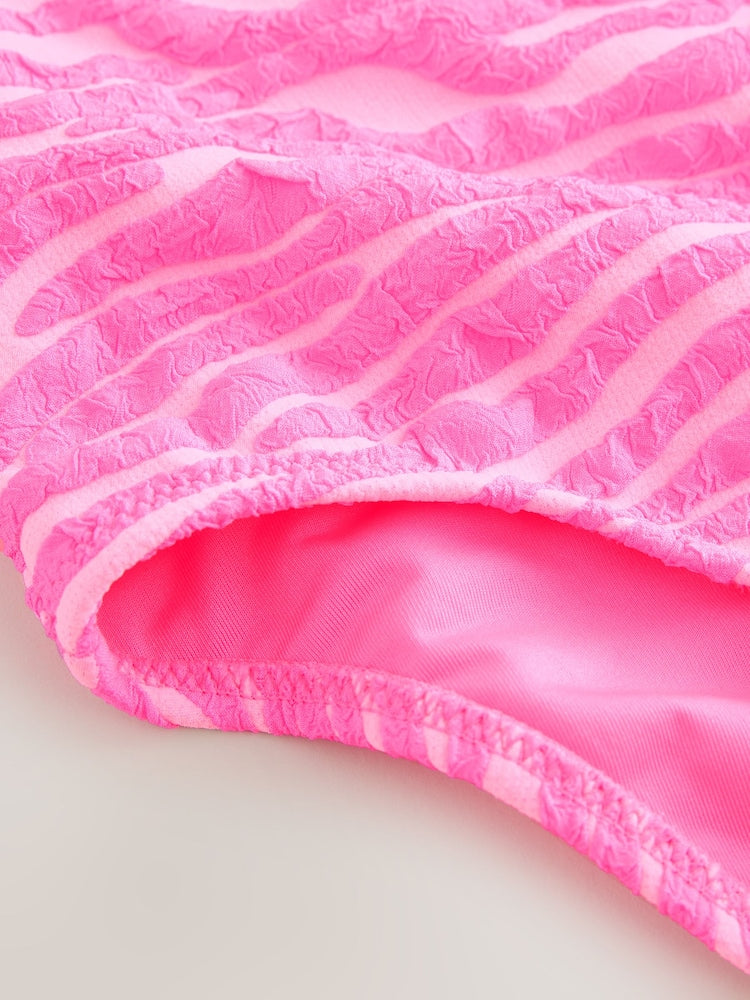 Pink Zebra Crinkle Swimsuit (3-16yrs) - Size 3 Years (98cm)