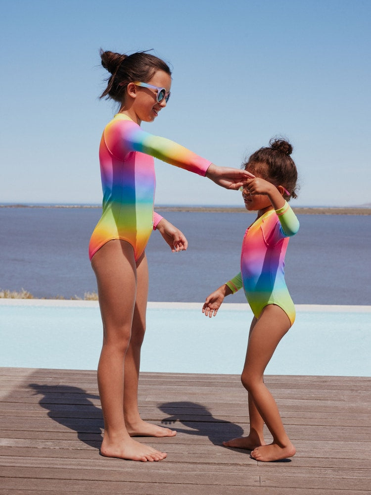 Rainbow Ombre Long Sleeve Sunsafe Swimsuit (3mths-16yrs)