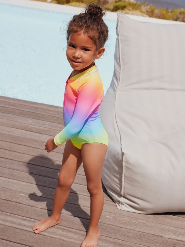 Rainbow Ombre Long Sleeve Sunsafe Swimsuit (3mths-16yrs)