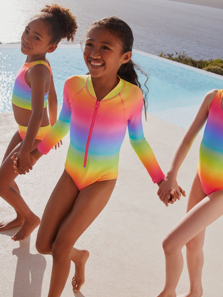 Rainbow Ombre Long Sleeve Sunsafe Swimsuit (3mths-16yrs)