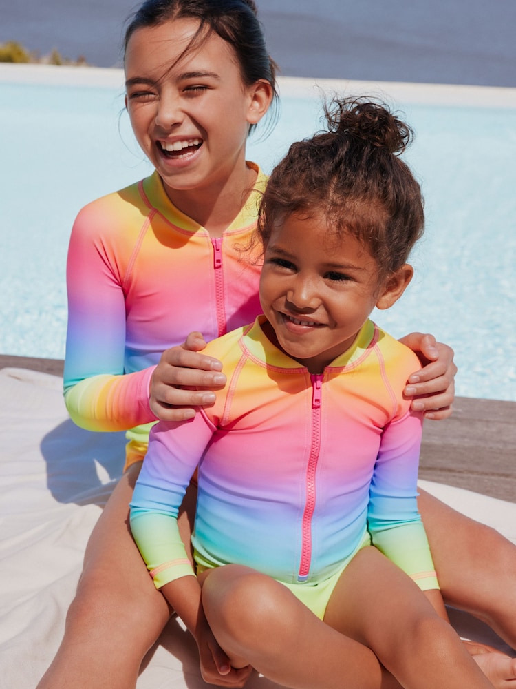 Rainbow Ombre Long Sleeve Sunsafe Swimsuit (3mths-16yrs)