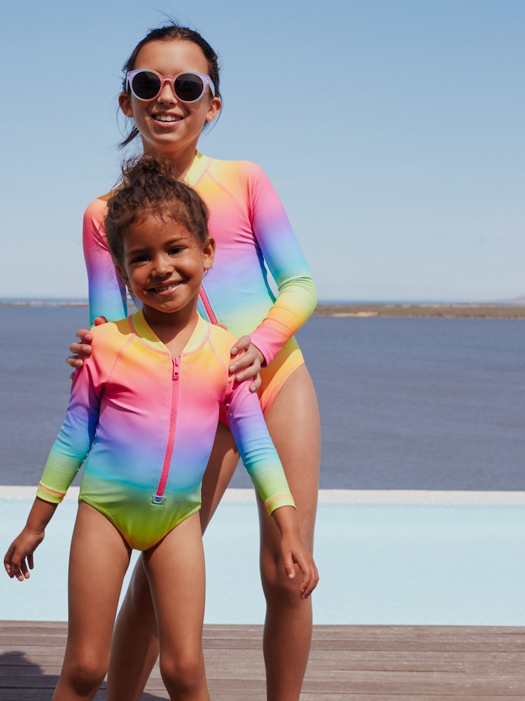 Rainbow Ombre Long Sleeve Sunsafe Swimsuit (3mths-16yrs)