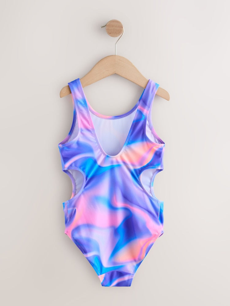 Purple Tie Dye Cutout Swimsuit (3-16yrs) - Size 3 Years (98cm)