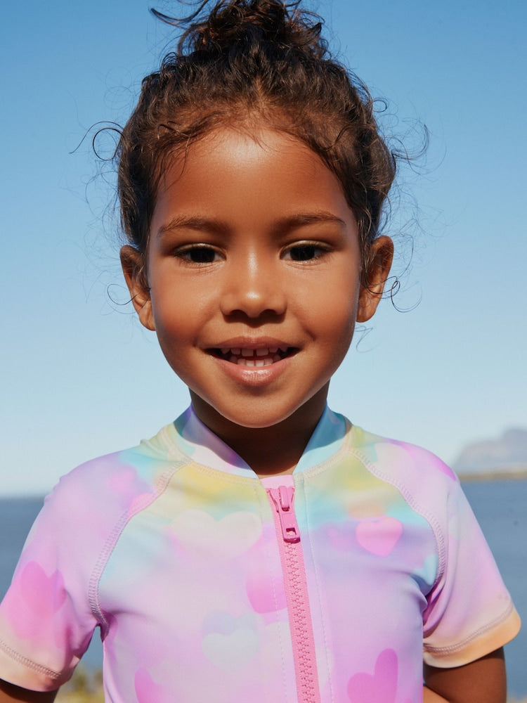 Rainbow Ombre Hearts Sunsafe Swimsuit (3mths-10yrs)