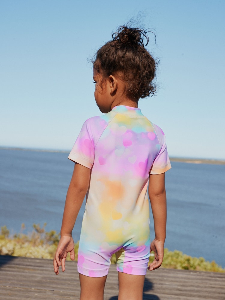 Rainbow Ombre Hearts Sunsafe Swimsuit (3mths-10yrs)