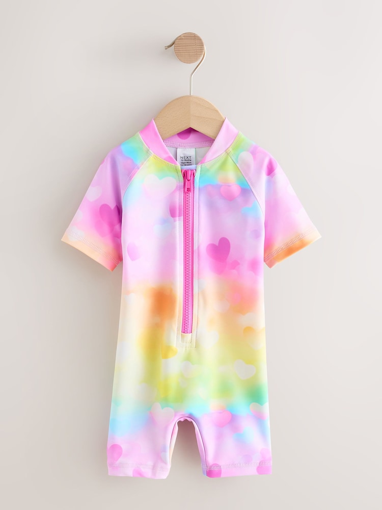 Rainbow Ombre Hearts Sunsafe Swimsuit (3mths-10yrs)