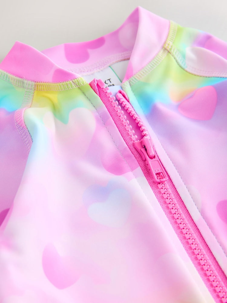 Rainbow Ombre Hearts Sunsafe Swimsuit (3mths-10yrs)