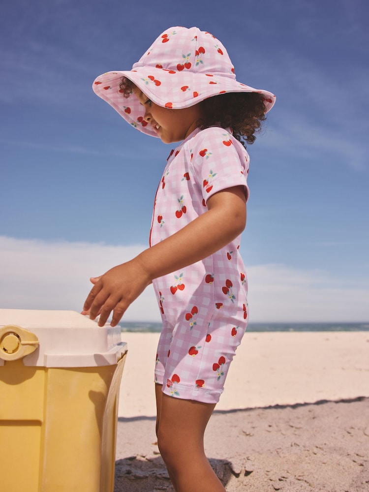 Pink Cherry Gingham Sunsafe Swimsuit (3mths-10yrs)