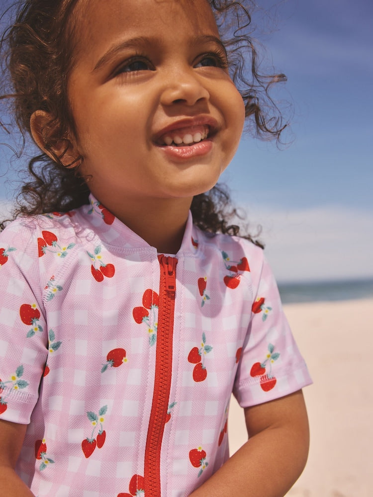 Pink Cherry Gingham Sunsafe Swimsuit (3mths-10yrs)