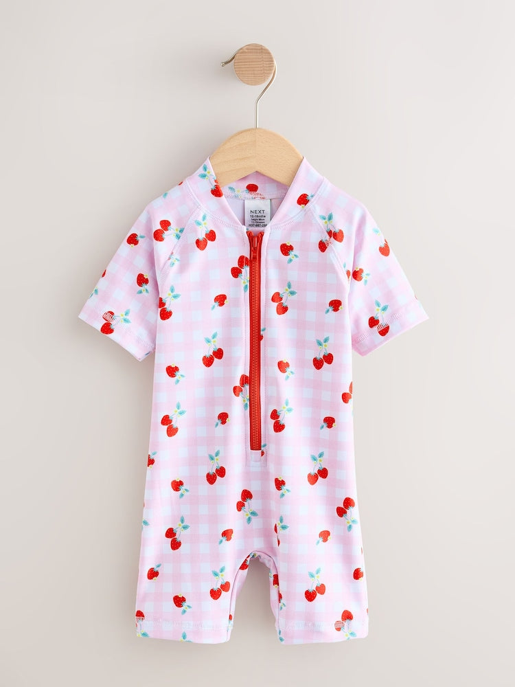 Pink Cherry Gingham Sunsafe Swimsuit (3mths-10yrs)