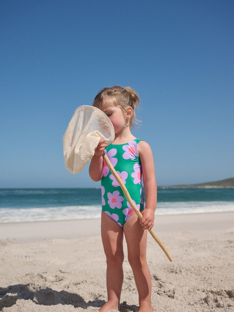 Green Stampy Floral Swimsuit (3mths-10yrs)