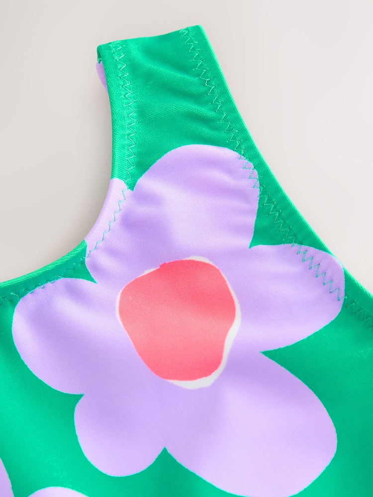 Green Stampy Floral Swimsuit (3mths-10yrs)