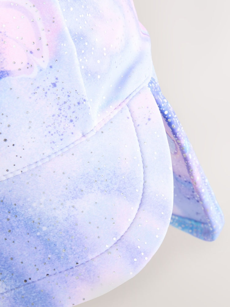 Lilac Purple Foil Butterfly Swim Legionnaire Hat (3mths-10yrs)