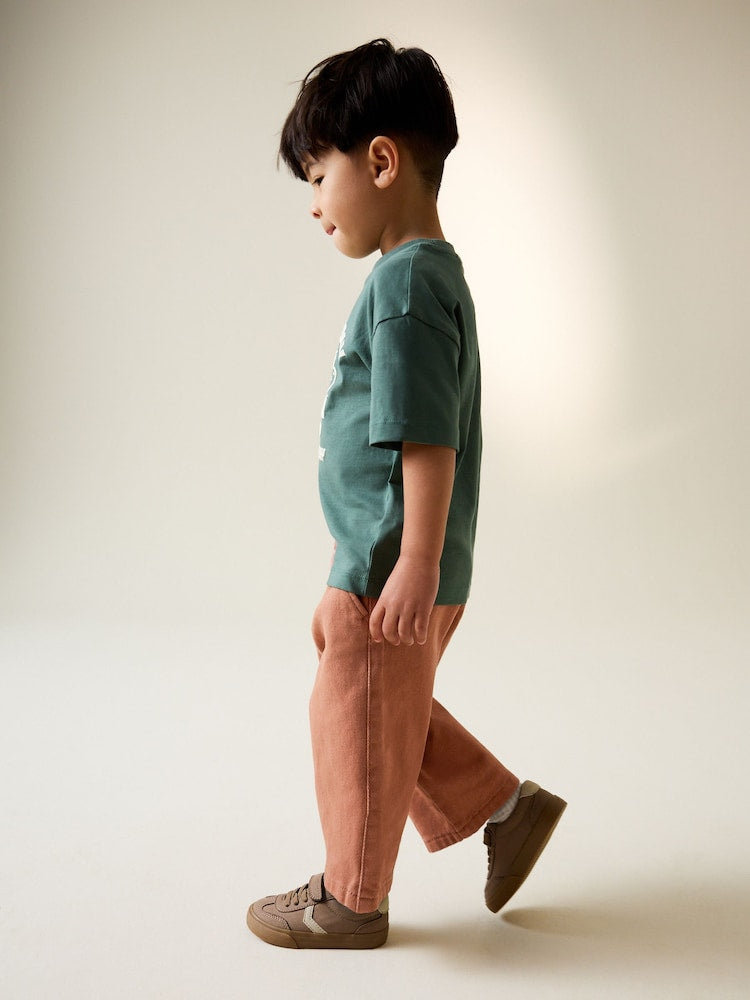 Rust Orange Pull On Wide Trousers (3mths-7yrs)