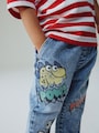 Mid Blue Denim Loose Fit Jeans (3mths-7yrs) - Size 3-6 Months (62-68cm)