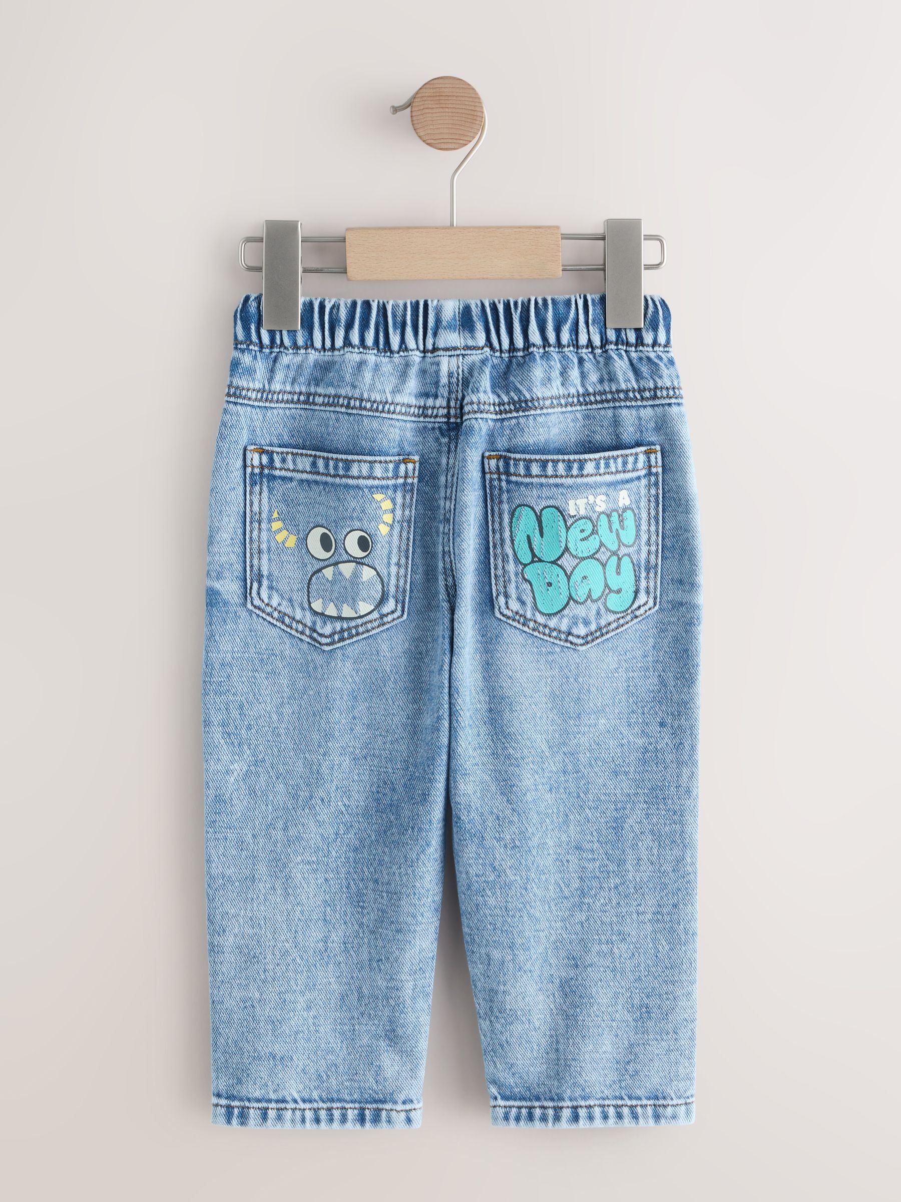 Mid Blue Denim Loose Fit Jeans (3mths-7yrs) - Size 3-6 Months (62-68cm)