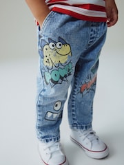 Mid Blue Denim Loose Fit Jeans (3mths-7yrs) - Size 3-6 Months (62-68cm)