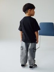 Grey Comfort Stretch Wide Cargo Jeans (3mths-7yrs) - Size 3-6 Months (62-68cm)