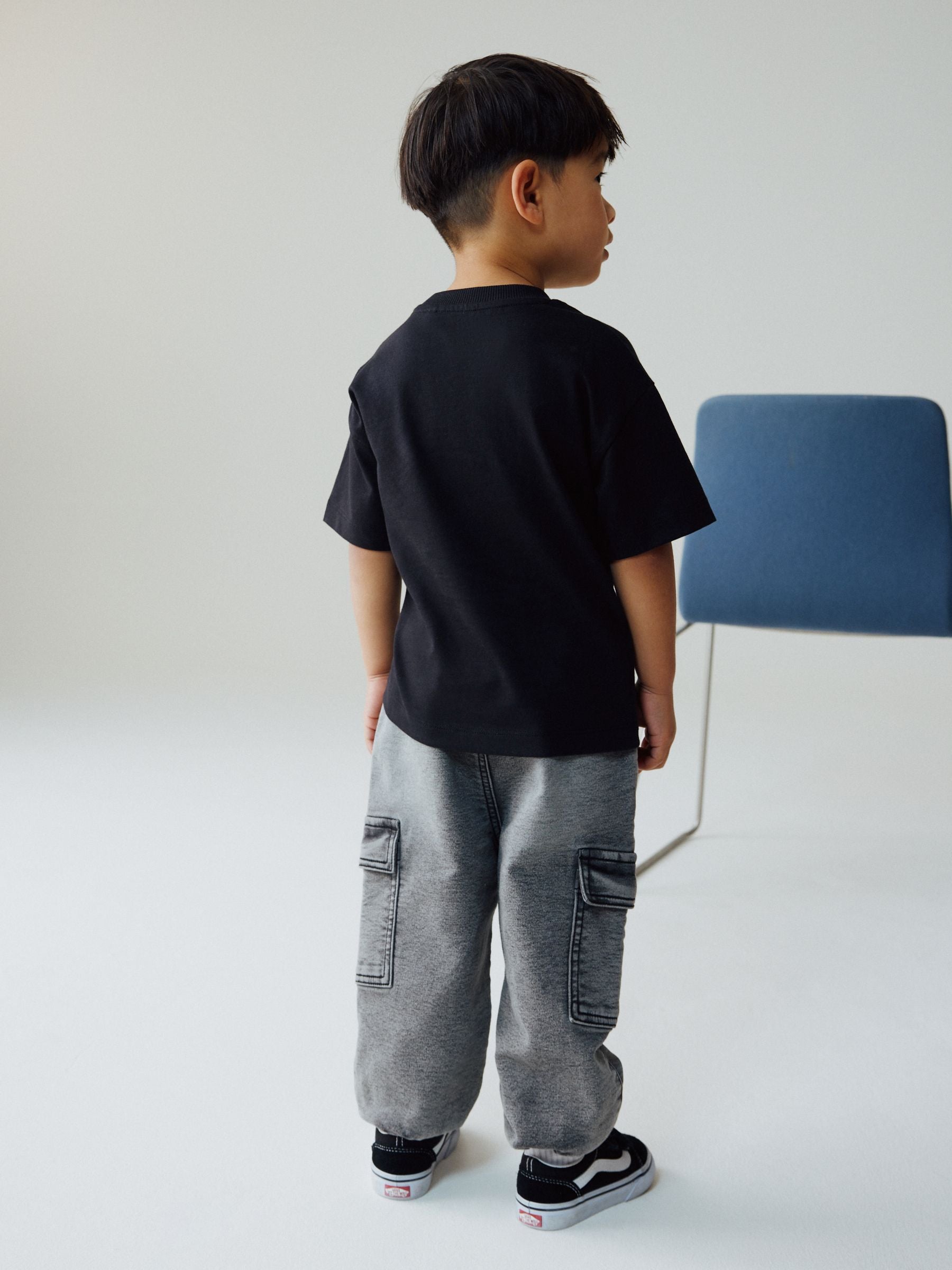 Grey Comfort Stretch Wide Cargo Jeans (3mths-7yrs) - Size 3-6 Months (62-68cm)