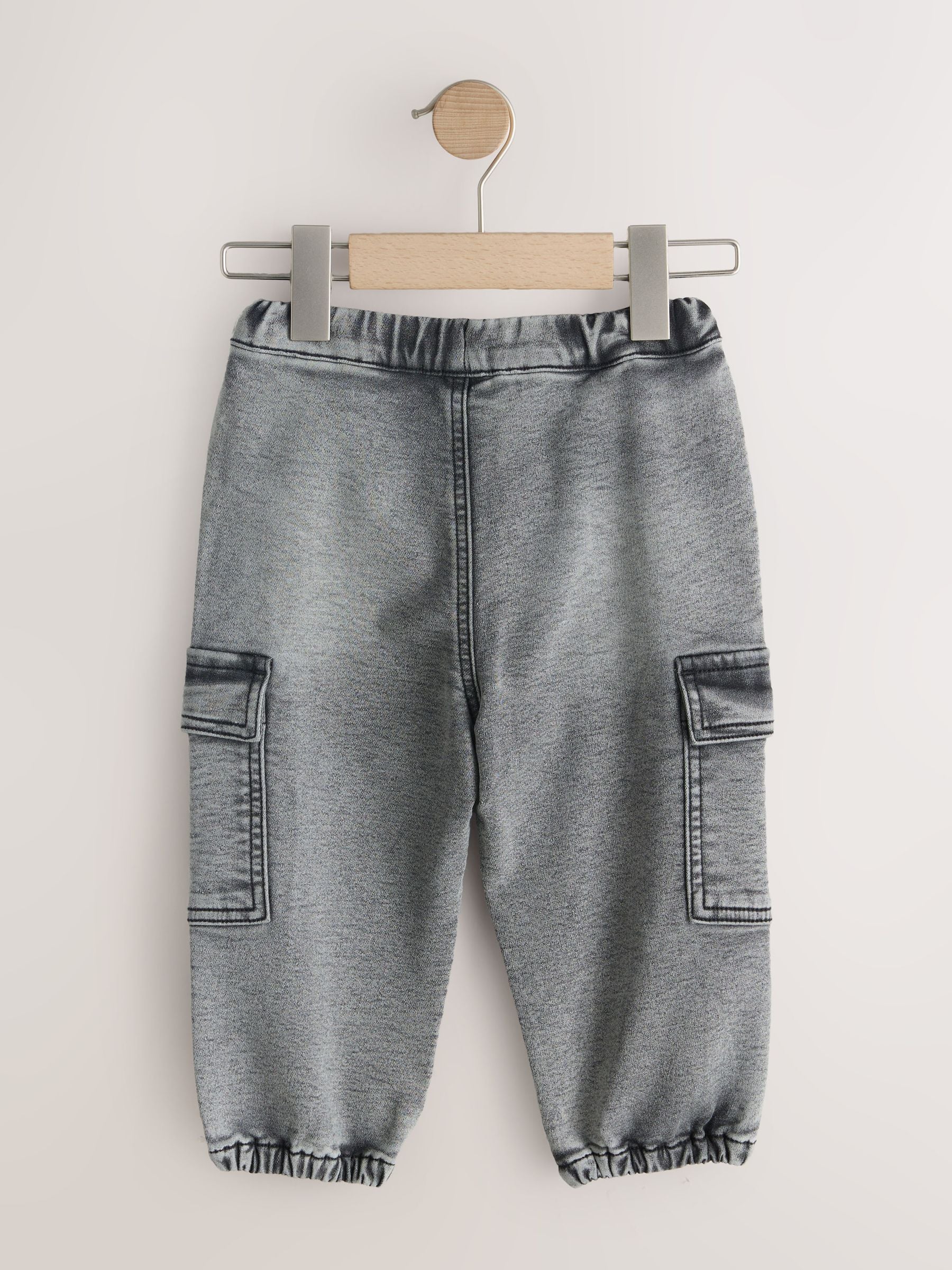 Grey Comfort Stretch Wide Cargo Jeans (3mths-7yrs) - Size 3-6 Months (62-68cm)