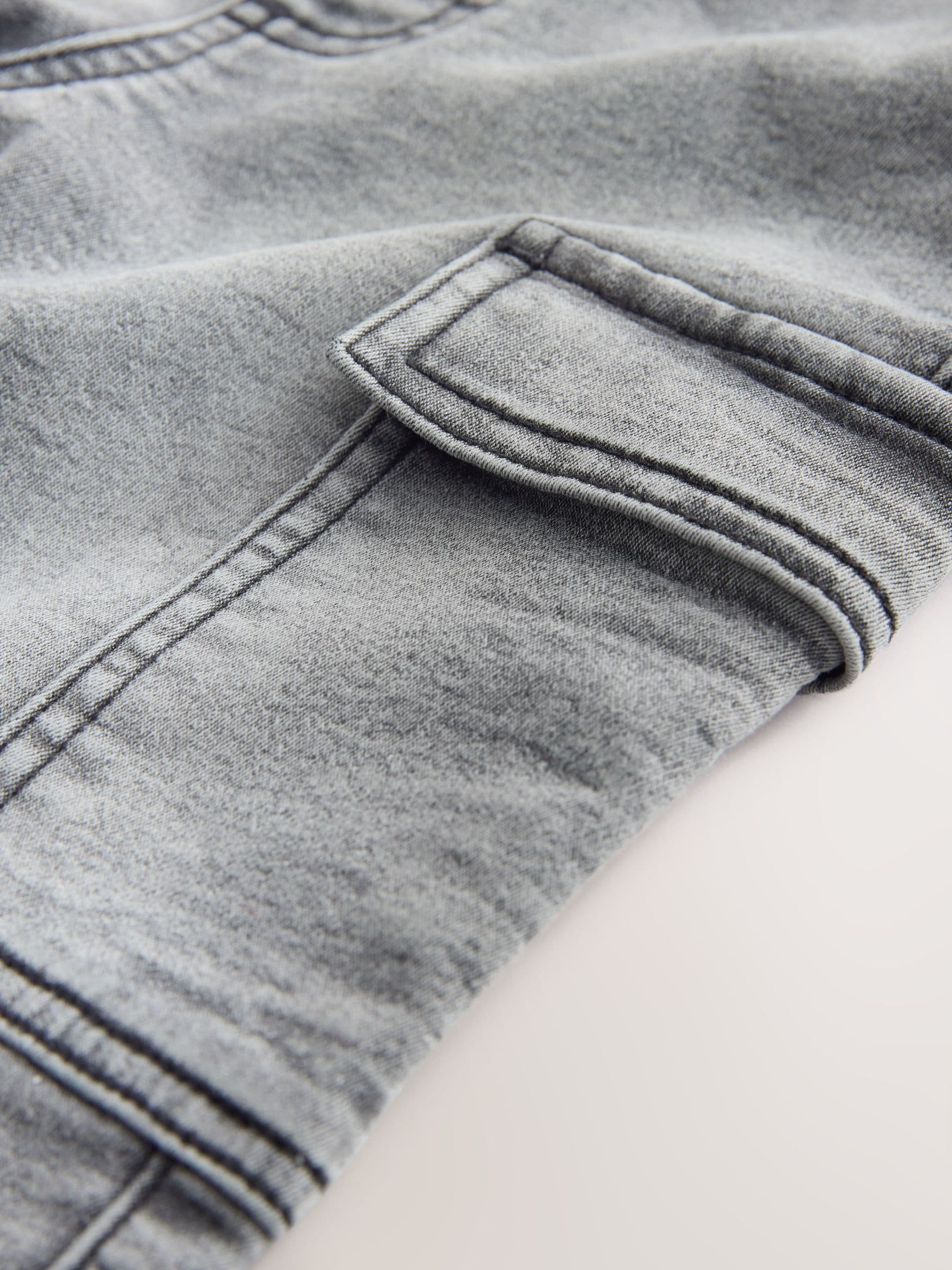 Grey Comfort Stretch Wide Cargo Jeans (3mths-7yrs) - Size 3-6 Months (62-68cm)