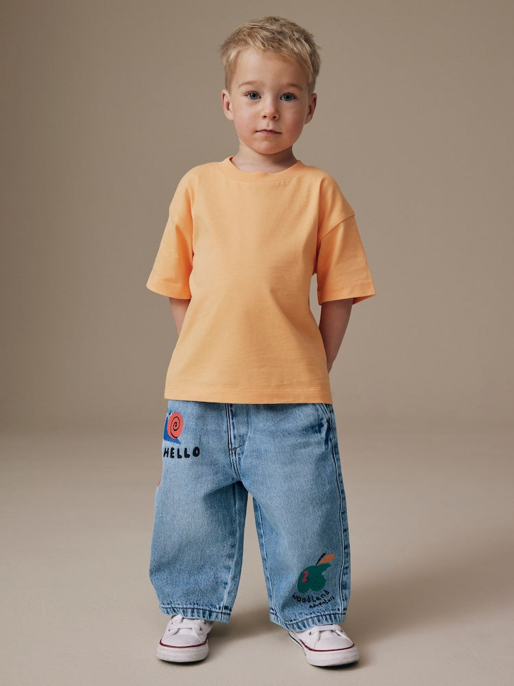 Mid Blue Woodland Character Wide Fit Jeans (3mths-7yrs)