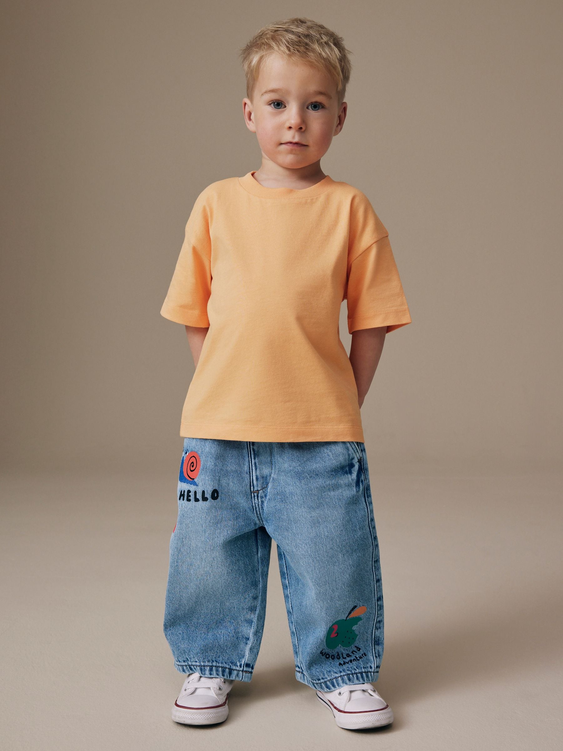 Mid Blue Woodland Character Wide Fit Jeans (3mths-7yrs) - Size 3-6 Months (62-68cm)