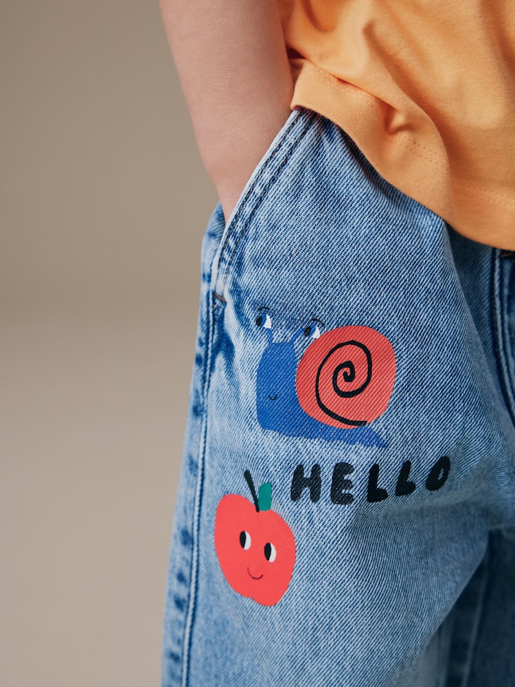 Mid Blue Woodland Character Wide Fit Jeans (3mths-7yrs)