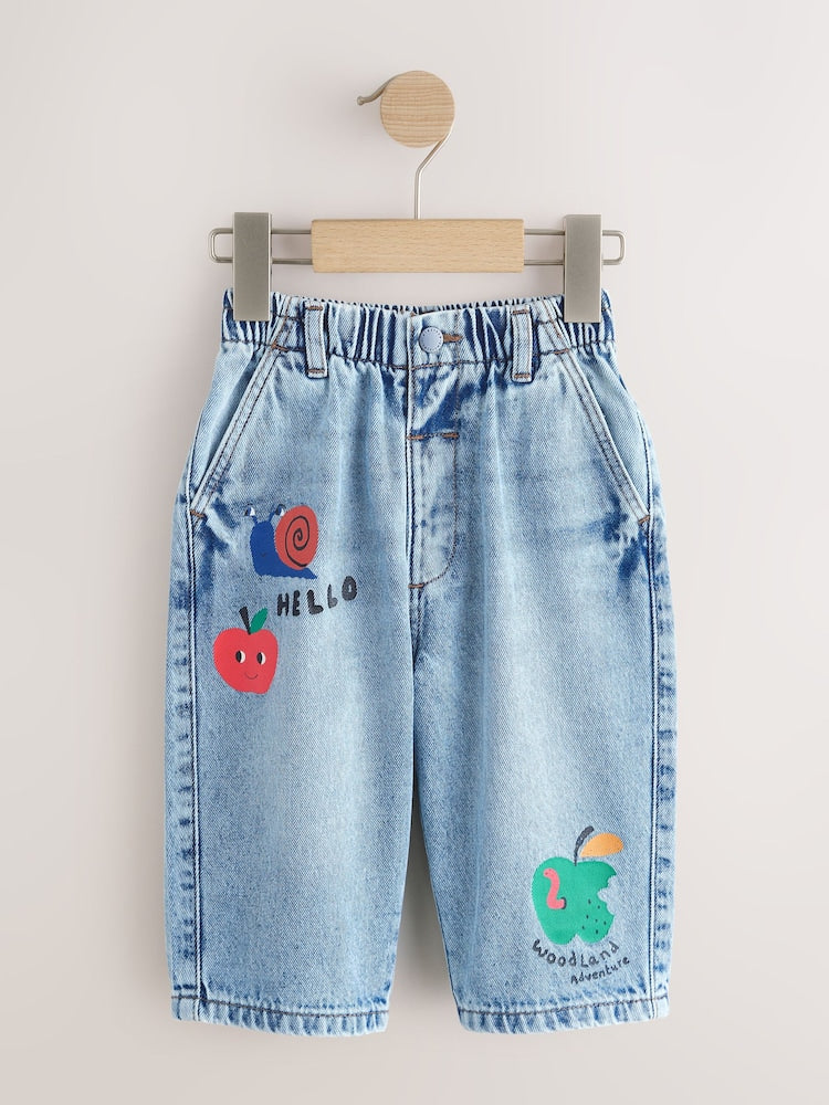 Mid Blue Woodland Character Wide Fit Jeans (3mths-7yrs)