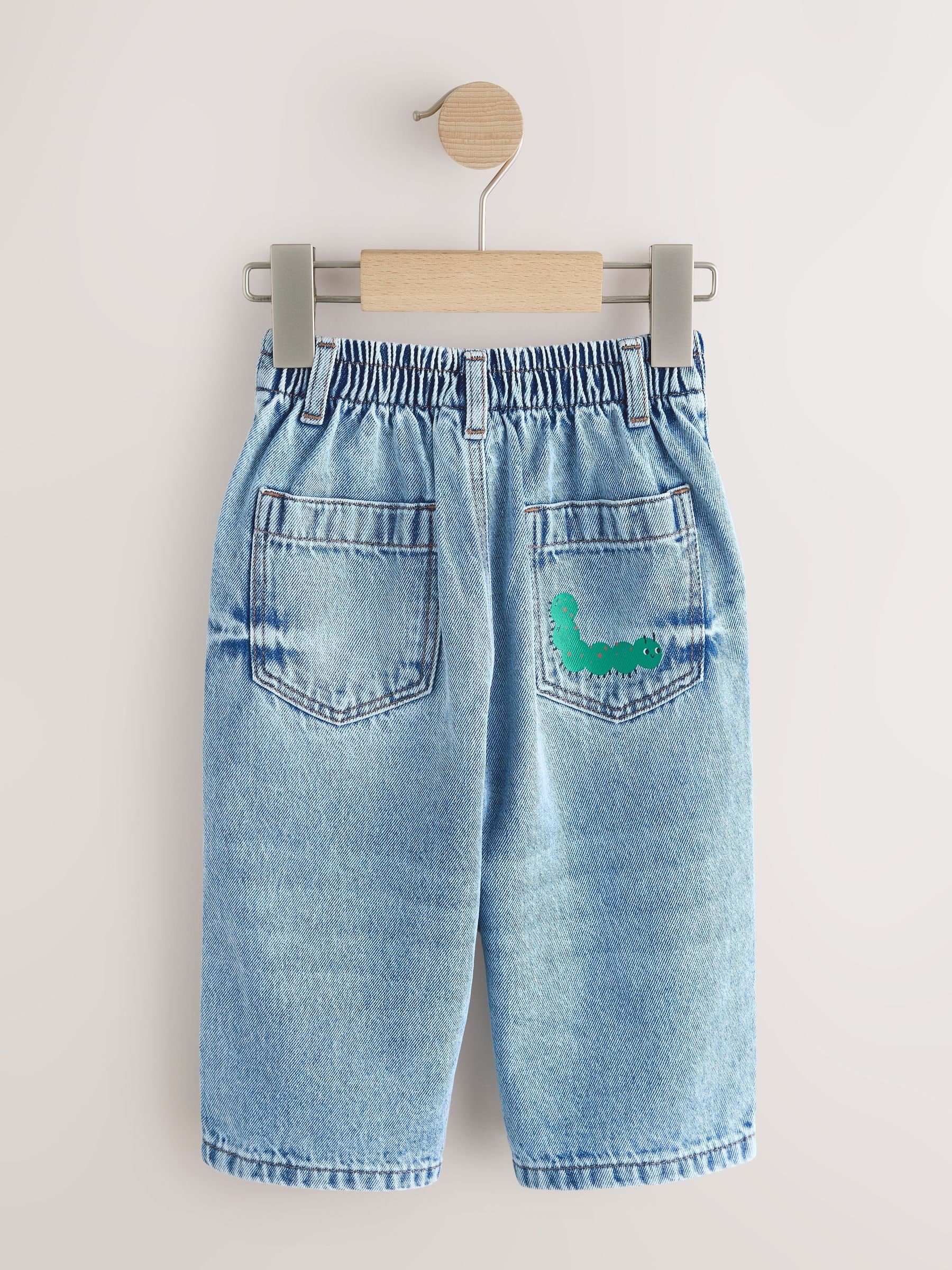 Mid Blue Woodland Character Wide Fit Jeans (3mths-7yrs) - Size 3-6 Months (62-68cm)